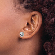 Sterling Silver Rhodium-plated Post Polished Love Knot Earrings