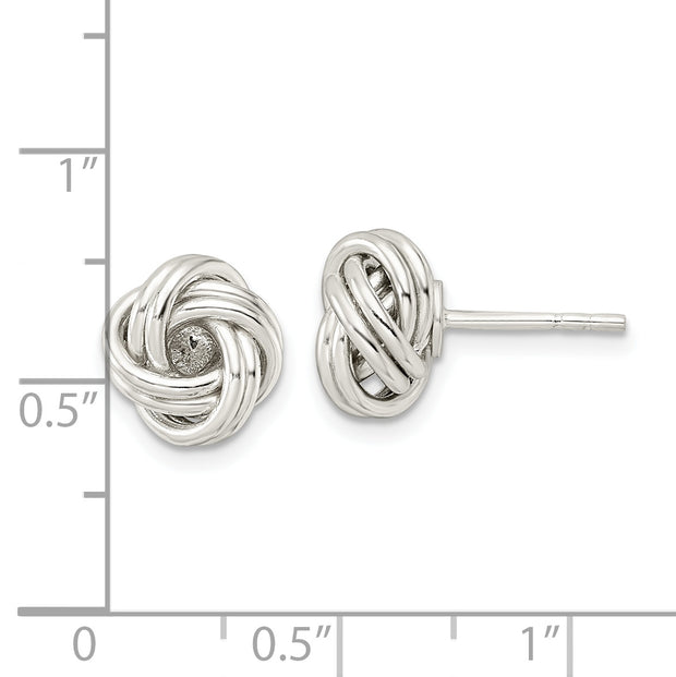 Sterling Silver Polished Love Knot Post Earrings