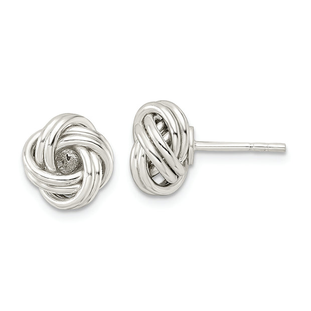 Sterling Silver Polished Love Knot Post Earrings
