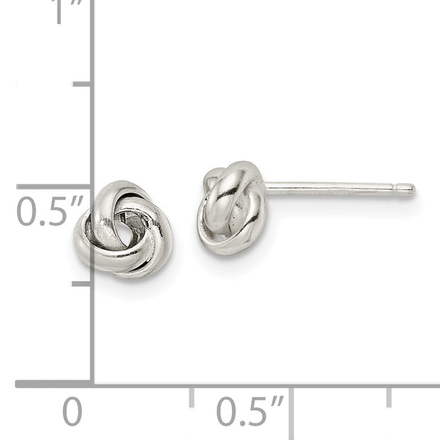 Sterling Silver Polished Love Knot Post Earrings