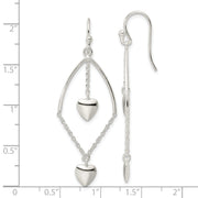 Sterling Silver Polished Dangle Hearts Dangle Earrings