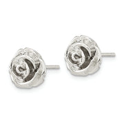 Sterling Silver Polished Rose Post Earrings