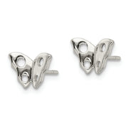 Sterling Silver Polished Butterfly Post Earrings
