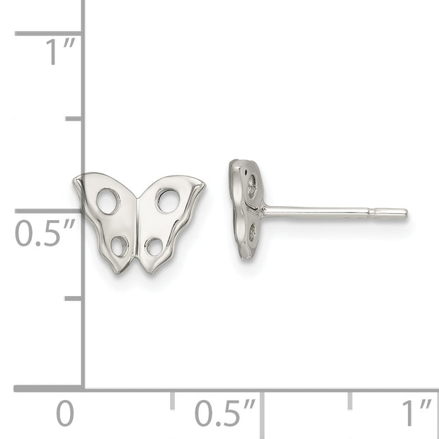 Sterling Silver Polished Butterfly Post Earrings
