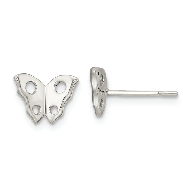 Sterling Silver Polished Butterfly Post Earrings