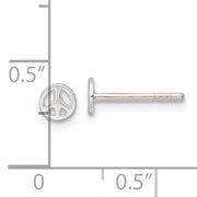 Sterling Silver Polished Peace Sign Post Earrings