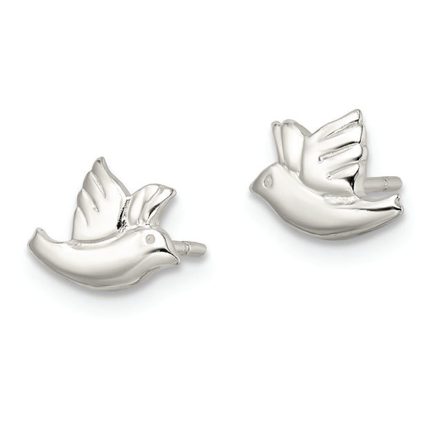 Sterling Silver Polished Dove Post Earrings