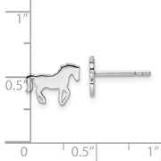 Sterling Silver Rhodium-plated Polished Horse Children's Post Earrings