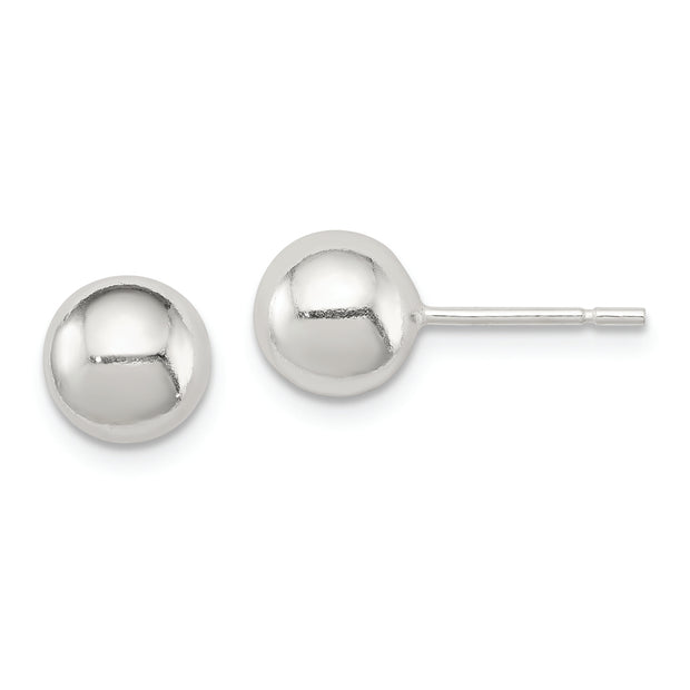Sterling Silver Polished 7mm Ball Earrings