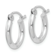 Sterling Silver Rhodium-plated 2mm Round Hoop Earrings