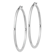 Sterling Silver Rhodium-plated 2.5mm Round Hoop Earrings