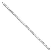 Sterling Silver Rhodium-plated 5.25mm Figaro Chain