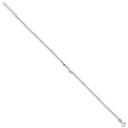 Sterling Silver 9in Plus 1in Ext. 2-strand Arrow and Bar Anklet