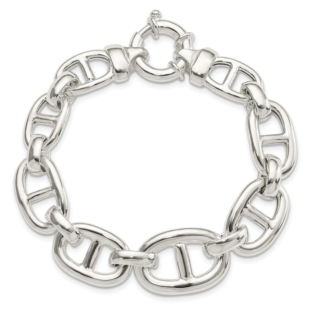 Sterling Silver Polished Fancy Link Bracelet
