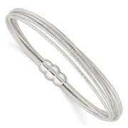 Sterling Silver Diamond-cut Multiple Strand Bracelet