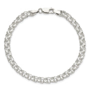 Sterling Silver Polished 5mm Triple Link Charm Bracelet
