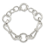 Sterling Silver Polished Fancy Link Bracelet