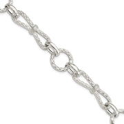 Sterling Silver Polished Fancy Link Bracelet