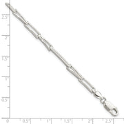 Sterling Silver Polished & Textured Fancy Link Bracelet