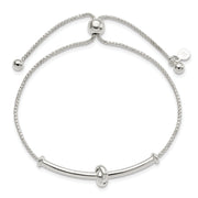 Sterling Silver Bar with Knot Adjustable Bolo Bracelet