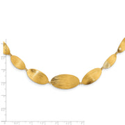 Sterling Silver Gold-plated Brushed w/ 2in ext. Necklace