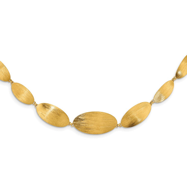 Sterling Silver Gold-plated Brushed w/ 2in ext. Necklace