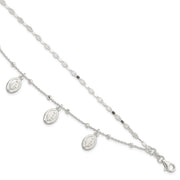 Sterling Silver Dbl Miraculous Medal w/1 in ext. Bracelet