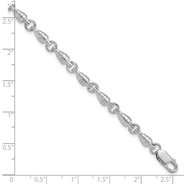Sterling Silver Rhodium-plated Polished Swivel Link Bracelet