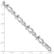 Sterling Silver Rhodium-plated Polished Mariners Link Bracelet