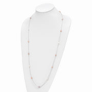 5-7mm Wht/Pk/Pu Rice FWC Pearl and Glass Bead Slip-on Necklace