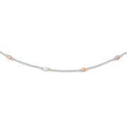 5-7mm Wht/Pk/Pu Rice FWC Pearl and Glass Bead Slip-on Necklace