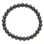 Majestik 7-8mm Black Imitation Shell Pearl Stretch Bracelet