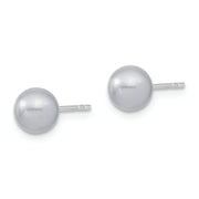 Sterling Silver Majestik Rh-pl 6-7mm Grey Imit. Shell Pearl Stud Earrings