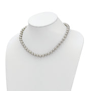 Sterling Silver Majestik Rh-pl 8-9mm Grey Imitation Shell Pearl Necklace