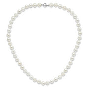 Sterling Silver Majestik Rh-pl 8-9mm White Imit. Shell Pearl Necklace