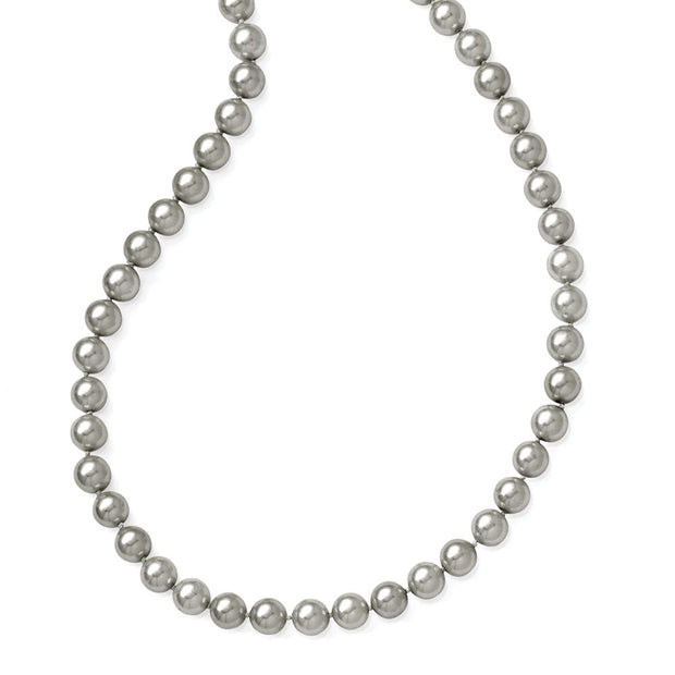 Majestik 10-11mm Grey Imitation Shell Pearl Hand Knotted Endless Necklace
