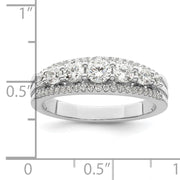 Sterling Silver Rhodium plated CZ Ring