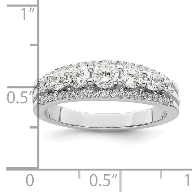 Sterling Silver Rhodium plated CZ Ring