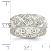 Sterling Silver CZ Criss Cross Ring