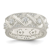 Sterling Silver CZ Criss Cross Ring