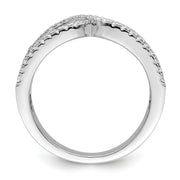 Sterling Silver Rhodium plated CZ Band