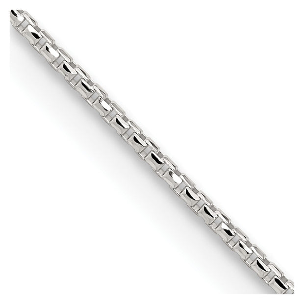 Sterling Silver 1.5mm Diamond-cut Round Box Chain