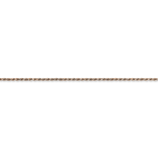 14k Rose Gold 1mm D/C Machine-made Rope Chain