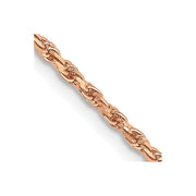14k Rose Gold 1.8mm D/C Machine-made Rope Chain