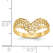 14k Diamond-Cut Filigree Ring