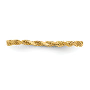 14K Diamond-cut Textured Rope Band Ring