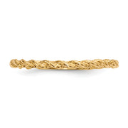 14k Polished Twisted Rope Ring