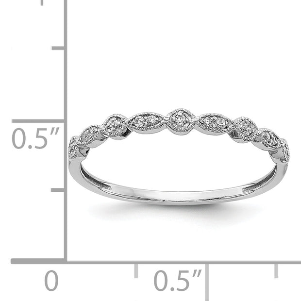 14k White Gold Diamond Fancy Band