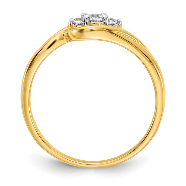 14k Yellow Gold 3-stone Diamond Ring