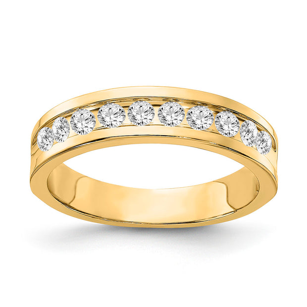 10ky Gents 10-Stone Lab Grown Diamond VS/SI FGH Channel Band